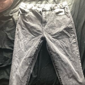 These are stretchy fabric grey jeans